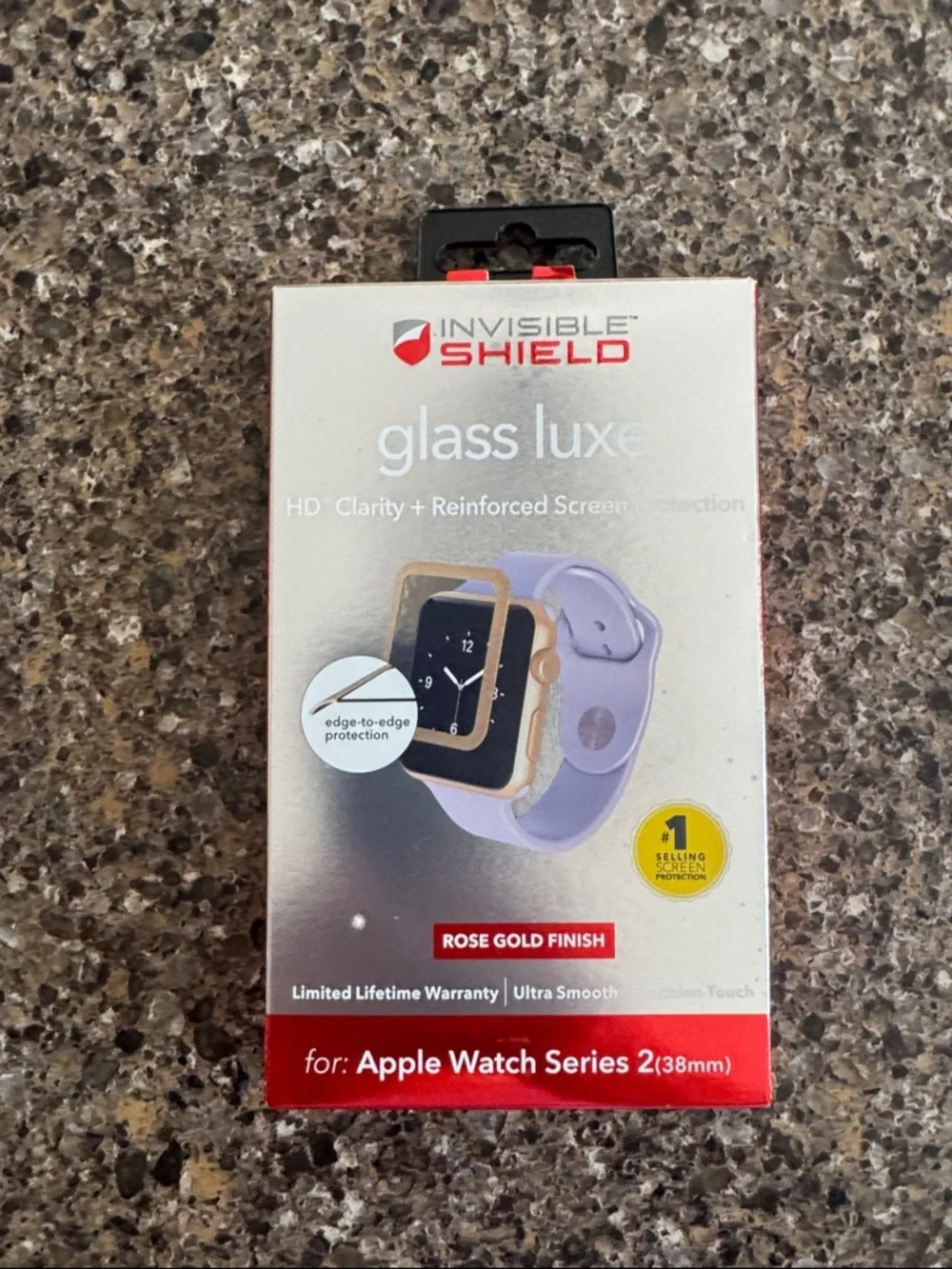 NEW Glass Luxe Screen Protector for Apple Watch Series 2 (38mm) Rose Gold Finish